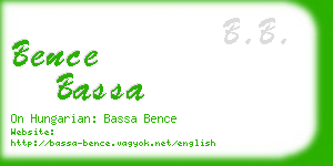 bence bassa business card